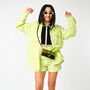 Lime Green Soft Denim Worker Shacket, thumbnail 2 of 3