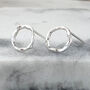 Twig Circle Stud Earrings In Sterling Silver Medium, thumbnail 3 of 4