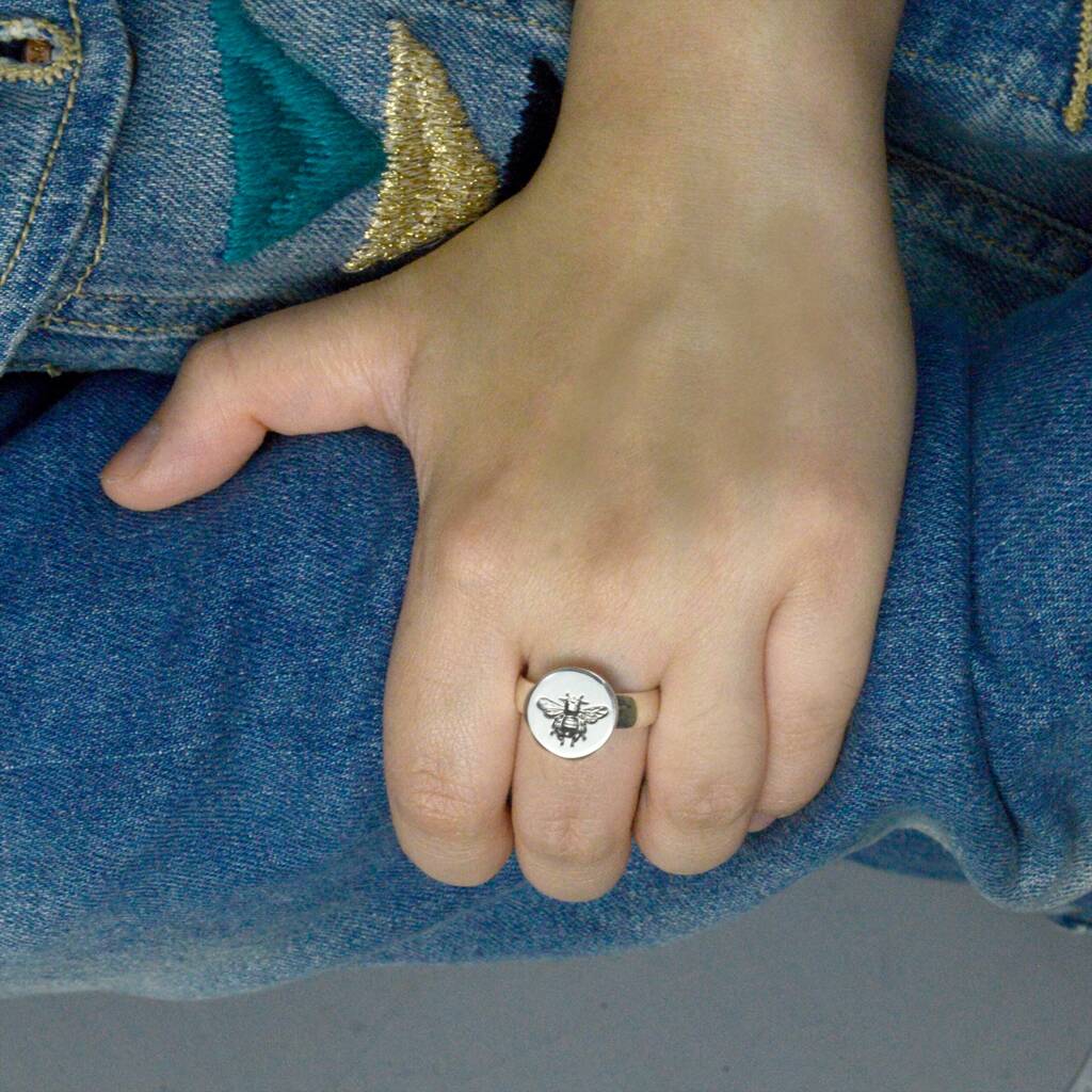 Bee Adjustable Ring In Sterling Silver, 1 of 5