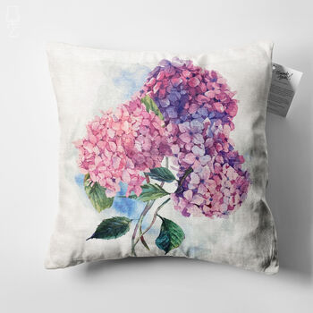 Hydrangea Floral Cushion Covers Blue And Pink Colours, 3 of 7