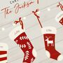 Family Christmas Stocking Personalised A4 Print, thumbnail 3 of 3