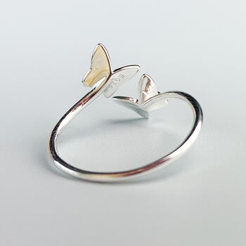 Sterling Silver Butterfly Adjustable Ring, 3 of 6