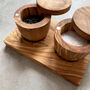 Italian Olive Wood Pot And Stand Set, thumbnail 7 of 8