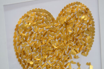 Framed Golden Wedding Anniversary 3D Butterfly Heart, 9 of 12