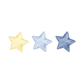 Watercolour Stars Wall Stickers, 3 of 8