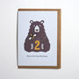 Bear And Bee Second Birthday Card Age Two, thumbnail 2 of 2