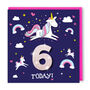 Personalised Unicorn Kids Age Birthday Card, thumbnail 1 of 1