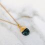 May Birthstone Necklace, Emerald, Gold Plated, thumbnail 1 of 6