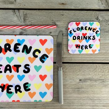 Bright Hearts Personalised Coaster, 2 of 5