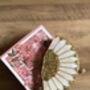 Bristol Fan Shaped Mop Gold White Evening Purse, thumbnail 2 of 6