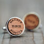 Personalised Names And Date Wooden Wedding Cufflinks, thumbnail 2 of 4