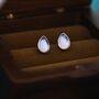 Simple Sterling Silver Droplet Moonstone Stud Earrings, thumbnail 8 of 12