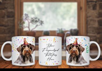 Personalised German Wirehaired Pointer Birthday Congratulations Party Mug A, 2 of 2