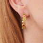Watermelon Tourmaline Textured Gold Vermeil Hoops, thumbnail 1 of 10