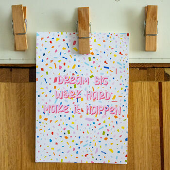 Motivational Faux Terrazzo Print, 4 of 12