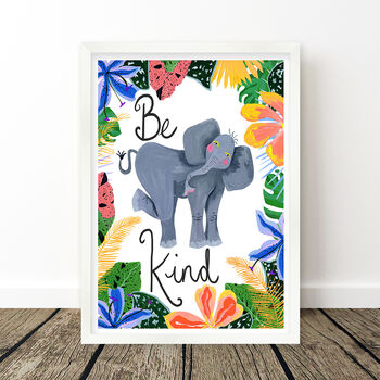Elephant Be Kind Kids Print, 8 of 11