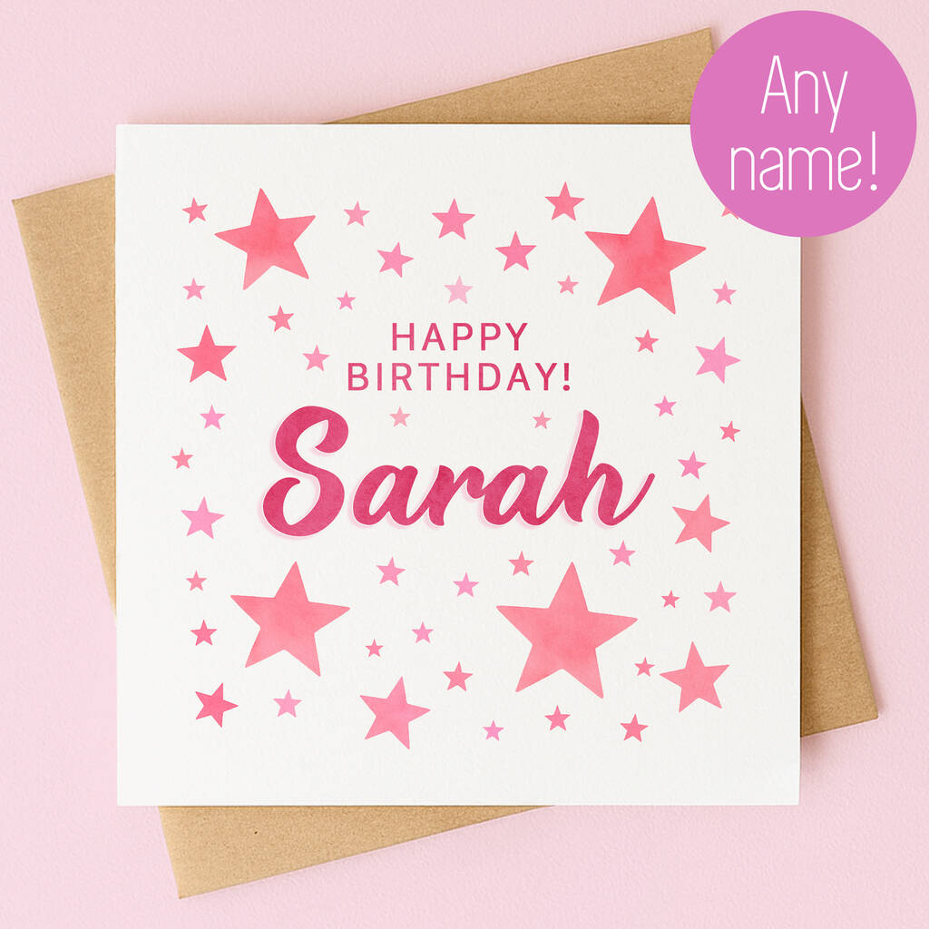 Personalised Birthday Card For Her – With Name, 1 of 6