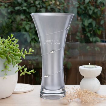 Personalised Coloured Hourglass Crystal Vase With Crystals, 5 of 12