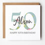 Floral 50th, 60th, 70th, 80th Birthday Card, thumbnail 1 of 8