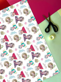 Golden Girls Wrapping Paper, Funny Retro Gift Wrap With Blanche, Dorothy, Rose And Sophia, 4 of 10