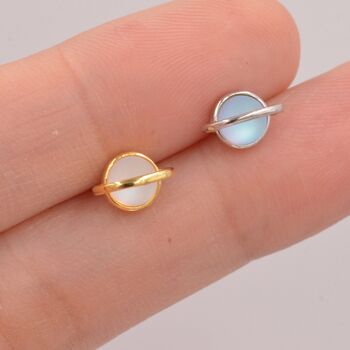 Sterling Silver Little Planet Stud Earrings, 5 of 12