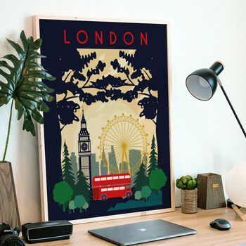 London Bus Travel Poster, 2 of 8
