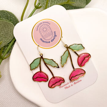 Pink Flower Drop Earrings For Her, 2 of 10