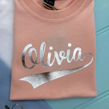Baby Foil Personalised Name T Shirts, 3 of 3