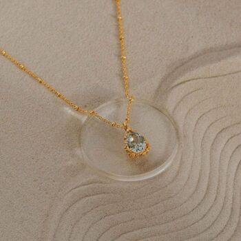 Gold Vermeil Green Quartz Necklace Alba, 3 of 5