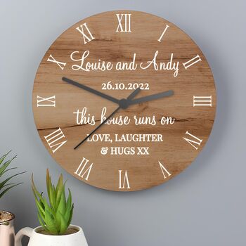 Personalised Happily Ever After Wood Effect Clock, 3 of 3