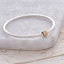 Que Sera Worry Bead Silver And Recycled Gold Bangle, thumbnail 5 of 8
