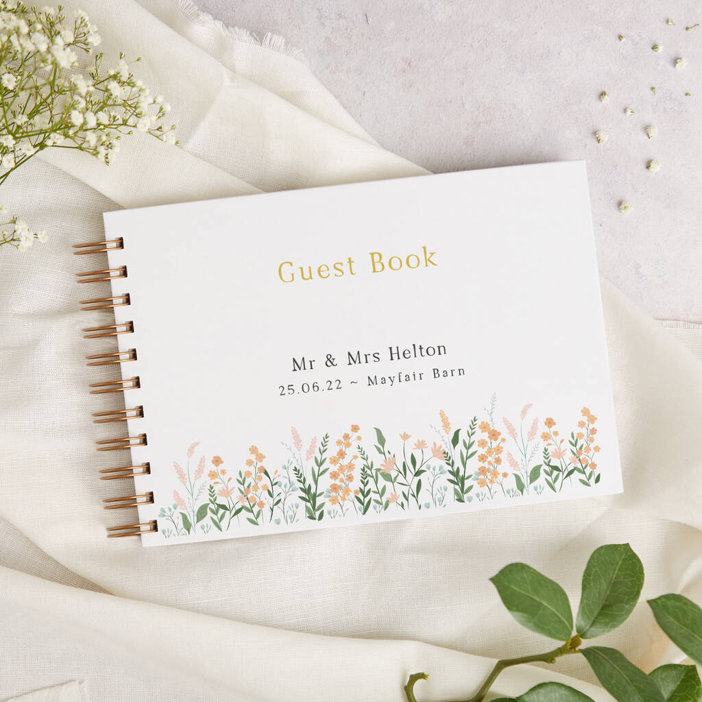 Summer Meadow Wedding Guest Book, 1 of 5