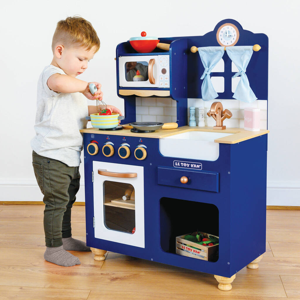 Personalised Wooden Toy Kitchen With Utensils By Posh Totty Designs