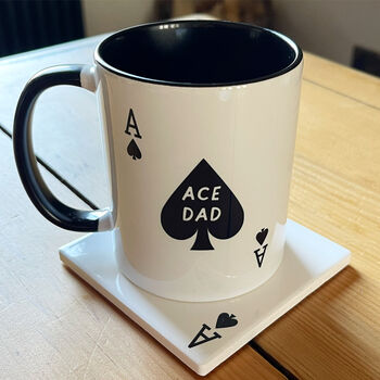 The Ace Dad Mug And Coaster Gift For Him, 2 of 2