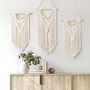 Set Of Three Macrame Wall Hanging Large Woven Tapestry, thumbnail 1 of 8