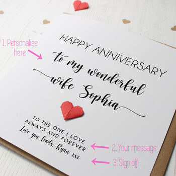 Personalised Anniversary Card For Wife, 3 of 7