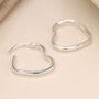 Sterling Silver Heart Hoop Earrings, thumbnail 4 of 7