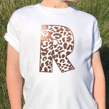 Personalised Rose Gold Leopard Print Tshirt, 3 of 3