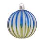 Christmas Stripe Bauble, 8cm Blue/Green, thumbnail 2 of 2