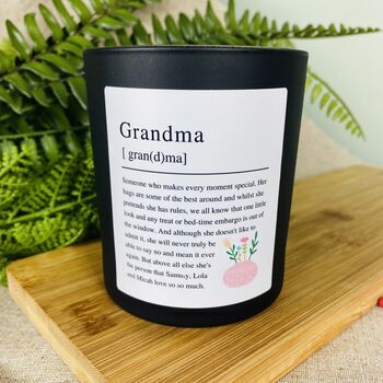 Personalised Grandma Definition Candle, 4 of 11