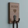 Personalised Solid Oak Or Walnut Wall Hook, thumbnail 5 of 8