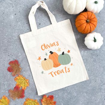 Personalised Pumpkin Trick Or Treat Bag, 2 of 2