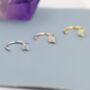 Tiny Hydrangea Cz Flower Huggie Hoop Earrings, thumbnail 1 of 12