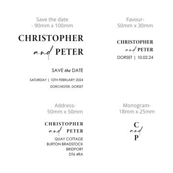 Modern Wedding Invitation Personalised Stamp, 10 of 12