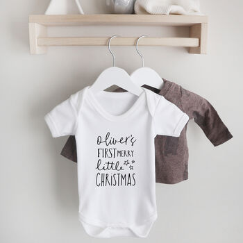 Personalised Baby's First Merry Christmas Bodysuit, 3 of 5