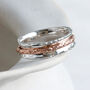 Personalised Molten Sterling Silver And Copper Spinner Ring, thumbnail 2 of 12