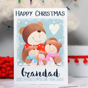 Personalised Bear Family Christmas Card, 7 of 10