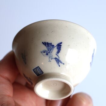 Handpainted Birds And Butterfly Teacup, 4 of 6