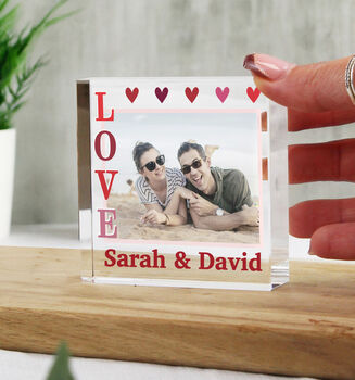 Personalised Love Photo Upload Crystal Block, 4 of 5