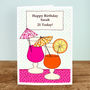 'Cocktails' Girls Personalised Birthday Card, thumbnail 4 of 4